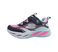 Sneaker SKECHERS "COSMIC GLOW LIGHTS", Mädchen, Gr. 30, bunt (schwarz, multi), Lederimitat, Textil, kontrastfarbene Details, Schuhe Sneaker, Klettschuh mit Glitzer, Größenschablone zum Download (40834