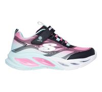 Sneaker SKECHERS "COSMIC GLOW LIGHTS" Gr. 27, bunt (schwarz, multi), Kinder, Textil, Lederimitat, kontrastfarbene Details, Schuhe, Blink,-Klettschuh mit Glitzer, Größenschablone zum Download (40834908