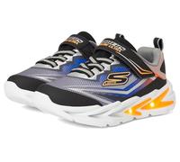 Lauflernschuh SKECHERS "FLEX-GLOW ULTRA LIGHTS", Kinder, Gr. 22, bunt (schwarz, multi), Lederimitat, Textil, kontrastfarbene Details, sportlich, Schuhe, Blink,-Klettschuh zum Schlüpfen, Neon, Größensc