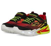 Skechers S Lights Jungen Blinkschuhe Low Sneaker Flex Glow Ultra Schwarz Textil Synthetik, Farbauswahl:schwarz-Kombi, Größe:27