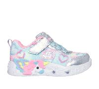 Skechers S-Lights: Unicorn Charmer - Lil Heart Sparkles Shoes in Silber, Größe 23