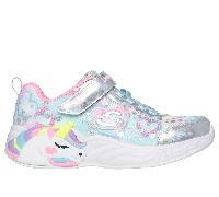 Skechers S-Lights: Unicorn Dreams - Heart Sparkles Shoes in Silber, Größe 34