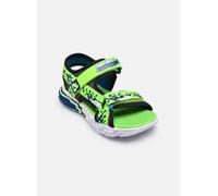 Sandale SKECHERS "MEGA-SPLASH 4K", Jungen, Gr. 30, limette, grün, Lederimitat, Textil, kontrastfarbene Details, Schuhe Sandale, Mega Craft Sandale mit Klettverschluss, Größenschablone zum Download (76