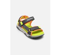 Sandale SKECHERS "TREAD SEEKER", Mädchen, Gr. 32, grau, orange, Textil, kontrastfarbene Details, Schuhe Sandale, Sommerschuh mit Klettverschluss, Größenschablone zum Download (84564409-32) grau, orang
