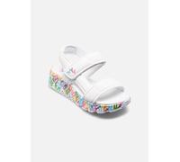 Sandale SKECHERS "UNO LITE SANDAL-SUNNY LOVE", Mädchen, Gr. 29, weiß, multi, Lederimitat, kontrastfarbene Details, Schuhe Sandale, Sommerschuh, Klettschuh mit Plateau, Größenschablone zum Download (91
