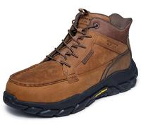 Skechers Santoro Herren-Slip-Ins, Leder, Nano, Sicherheitsstiefel, Industriestiefel, Moc, Braun, 10 Wide