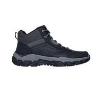 Trekkingschuh SKECHERS "SANTORO-HOPKINS", Herren, Gr. 44, schwarz, Leder, Synthetik, Mesh, casual, Schuhe, Freizeitschuh, Schnürboots mit Air-Cooled Memory Foam (20402062-44) schwarz