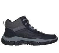 Skechers Santoro Hopkins Wanderstiefel für Herren, Schwarzes Leder-Synthetiknetz, 45.5 EU