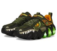 Sneaker SKECHERS KIDS "SKECH-O-SAURUS LIGHTS 2.0", Kinder, Gr. 33, grün (olivgrün), Lederimitat, Mesh, animal-print, kontrastfarbene Details, modisch, Schuhe, Blink,-Klettschuh, Dino-Schuh, Größenscha
