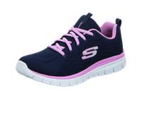 Skechers Damen Graceful Get Connected Sneakers, Navy Mesh Pink Trim, 37 EU