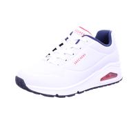 Skechers Damen UNO Stand ON AIR Sneakers, WNVR White Durabuck / navy & red trimm, 39 EU