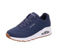 Skechers - Schnürschuhe Profilsohle flach Navy Durabuck/ Mesh - Gr. - 39