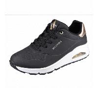 Skechers - Schnürschuhe Profilsohle flach schwarz kombi - Gr. - 38