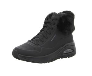 Skechers - Schnürstiefel flach gefüttert black/faux - Gr. - 36