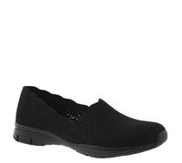 Skechers Damen-Slipper Seager STAT, gewellter Kragen, Skech-Strick, Schwarz 39 EU Weit