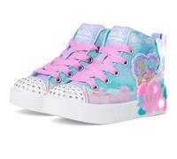 Sneaker SKECHERS "TWINKLE MAGIC LIGHTS" Gr. 35, blau (türkis, pink), Kinder, Synthetik, kontrastfarbene Details, Glitzer, Schuhe, Blink,-Schnürboots,Reißver.,Glitzer, Größenschablone zum Download (427