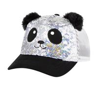 Skechers Sequin Panda Hat in Silber/Schwarz