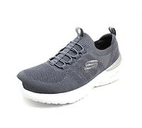 Skechers Skech-air Dynamight Perfect Steps-Sneaker für Damen, Anthrazitfarbener Strick, silberfarbener Rand, 38 EU