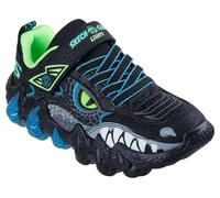 Skechers Skech-o-Saurus Lights 2.0 Sneaker für Jungen, Schwarzes Synthetik-Textil, Blauer Limettenbesatz, 12 UK Child