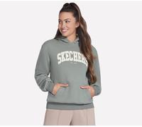 Skechers SKECH-SWEATS Destination Kapuzenpullover in Grau/Grün, Größe Medium