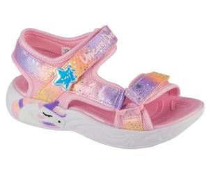 Skechers SKECHERS GIRLS, Durchgängies Plateau Sandalen, Light Pink Textile/Multi Trim,