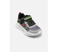 Sneaker SKECHERS "SKECHERS METEOR-LIGHTS 2.0", Mädchen, Gr. 32, grau, schwarz, Lederimitat, Textil, Mesh, kontrastfarbene Details, Schuhe Sneaker, Sportschuh mit Klett, Größenschablone zum Download (4