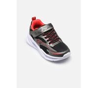 Sneaker SKECHERS "SKECHERS METEOR-LIGHTS", Kinder, Gr. 31, rot (grau, schwarz, rot), Lederimitat, Textil, kontrastfarbene Details, metallic, sportlich, Schuhe, Klettschuh mit Blinkfunktion, Größenscha