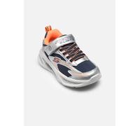 Sneaker SKECHERS "SKECHERS METEOR-LIGHTS", Kinder, Gr. 29, bunt (silberfarben, orange), Lederimitat, Textil, kontrastfarbene Details, metallic, sportlich, Schuhe, Klettschuh mit Blinkfunktion, Größens