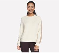 Skechers Skechluxe Elevate Blocked Crewneck Top in Off White/Mauve, Größe Groß