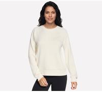 Skechers Skechluxe Elevate Shine Crew Top in Off White/Mauve, Größe Klein