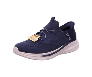 Skechers Slade Slipper Schuhe blau navy Slip-Ins 210889 für Herren, blau, Größe 45 EU