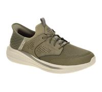 Skechers Slade Slipper Schuhe grün khaki Slip-Ins 210889 - Größe 43