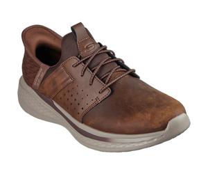 Skechers Slade Zachary Textil Herren Dunkelbraune Weite Schnürschuhe EU 40,5 / UK 7