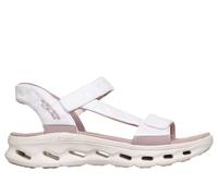 Sandale SKECHERS "GO WALK GLIDE-STEP 2.0 SANDAL-JADA", Damen, Gr. 39, weiß, rosa, Textil, kontrastfarbene Details, Schuhe Sandale, Sommerschuh, Klettschuh, Sandalette mit sportiver Sohle (37124548-39)