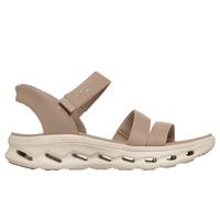 Skechers Slip-ins: GO WALK Glide-Step 2.0 Sandal - Ella in Nature Brown/Gray, Größe 40, Vegan, in der Maschine waschbar