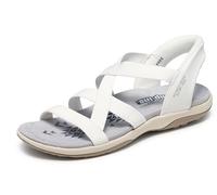 Skechers Slip-ins Reggae Slim - Stretch Flex Hands Free Damensandalen, Weiss/opulenter Garten, 42 EU