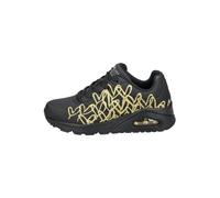 Skechers Damen Low-Top Sneaker UNO GOLDEN Heart, Frauen Sneakers,schnürschuhe,atmungsaktiv,Halbschuhe,straßenschuhe,Schwarz BKGD,35 EU