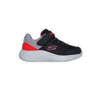 Sneaker SKECHERS "Bounder - Trekzic", Mädchen, Gr. 23, schwarz (schwarz, rot), Lederimitat, Schuhe, Freizeitschuh, Klettschuh, Schnürschuh mit Komfort-Innensohle (23481710-23) schwarz, rot