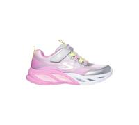 Skechers Sneaker COSMIC GLOW LIGHTS Mädchen Klettschuh mit Glitzer Silber/Rosa Gr. 31