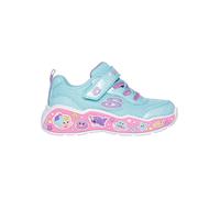 Lauflernschuh SKECHERS "PLAY SCENE-FUN SQUAD", Baby, Gr. 23, bunt (türkis, multi), Lederimitat, Mesh, kontrastfarbene Details, Schuhe Lauflernschuh, Sneaker mit bunten Motiven verziert, Größenschablon