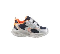 Skechers Kinder-Sneaker Meteor-Lights Klettschuh mit Blinkfunktion Silber/Orange Gr.25