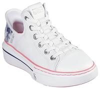 Skechers Snoop One Og Damen-Sneaker aus Leder, Weißes Segeltuch, Blauer und rosa Rand, 36 EU