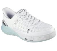 Skechers Snoop Sizzle Toke Slip-In-Sneaker für Herren, Weißes Leder, eisblauer Rand, 45.5 EU