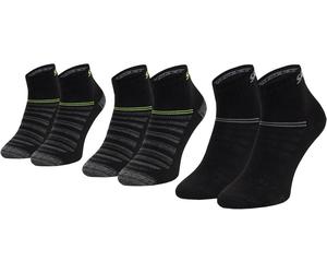 Skechers Socken 3er-Pack Damen Mesh Belüftung Viertelsocken grau 35-38