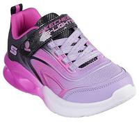 Sneaker SKECHERS "SKECHERS SOLA GLOW", Kinder, Gr. 28, schwarz, multifarben, Textil, Lederimitat, kontrastfarbene Details, sportlich, Schuhe, Freizeitschuh mit Klettverschluss, Größenschablone zum Dow