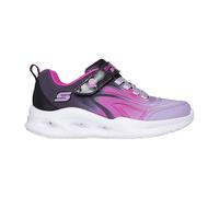 Sneaker SKECHERS "SKECHERS SOLA GLOW", Mädchen, Gr. 32, schwarz (schwarz, multifarben), Lederimitat, Textil, kontrastfarbene Details, Schuhe, Freizeitschuh mit Klettverschluss, Größenschablone zum Dow