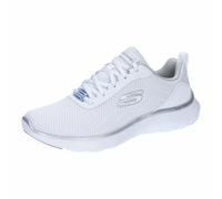 Skechers Speedees Burn Outs Low-Top für Jungen, Weißes Netzgewebe mit silberfarbenem Rand, 40.5 EU