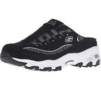 Skechers Sport D'Lites Schlupf-Turnschuhe für Damen, Schwarz/Weiß, 10 Wide