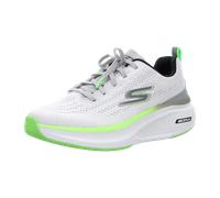 Sneaker SKECHERS "GO RUN ELEVATE 2.0-FLUID MOTION", Herren, Gr. 42, weiß, grau, neongrün, Textil, kontrastfarbene Details, sportlich, Schuhe, Sportschuh mit dämpfender Ultra Light Cushioning (55018421