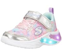 Skechers Star Sparks Unisex - Kinder,Jungen,Mädchen Sneaker,Schnürschuhe,Schnürer,Halbschuhe,Straßenschuhe,Blinklicht,Silber,31 EU / 12.5 UK
